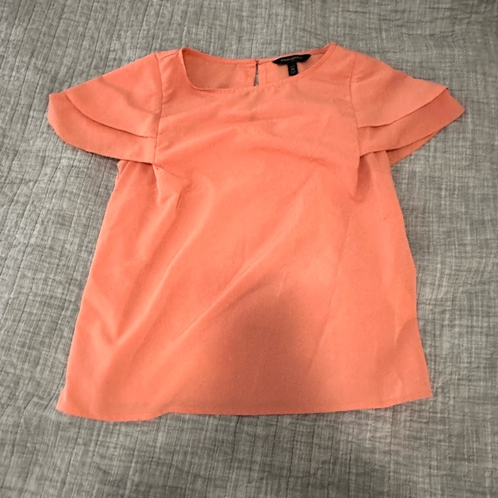 banana republic coral blouse